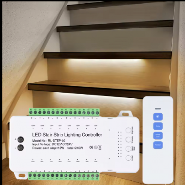with remote control motion sensor stair light DC12V/24V 9-mode adjustable step light smart human sensing LED light bars